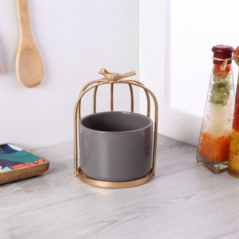 Bird Cage Grey Ceramic Server