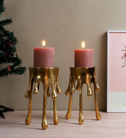 Melting Drops Candle Stand Set of 2