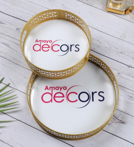 Round Customized Tray Set of 2