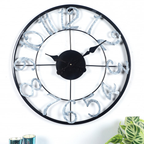 Black & Silver Numeric Wall Clock