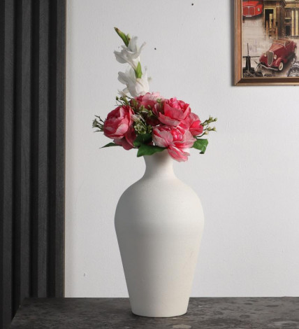 Off White Textured Flower Pot