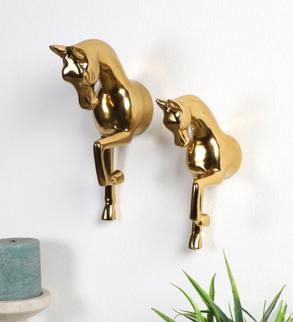 Running Horses Aluminium Wall Art Set of 2