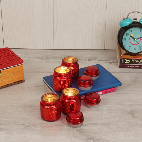 Red Glass With Jar Set of 4