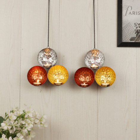 Wall Three Color Tealight Holder Set of 2