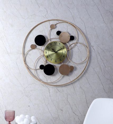 Black & Gold Round Ring Wall Clock
