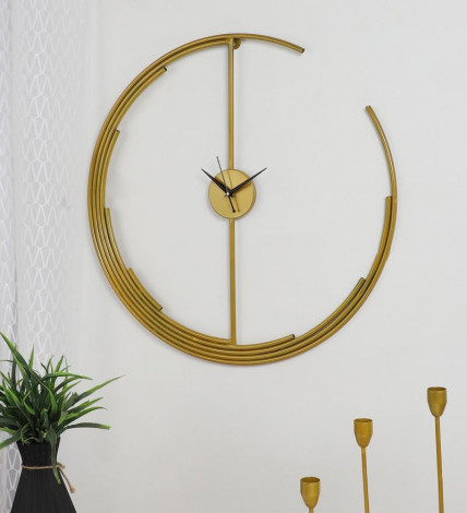 Metal Half Ring Piped Clock