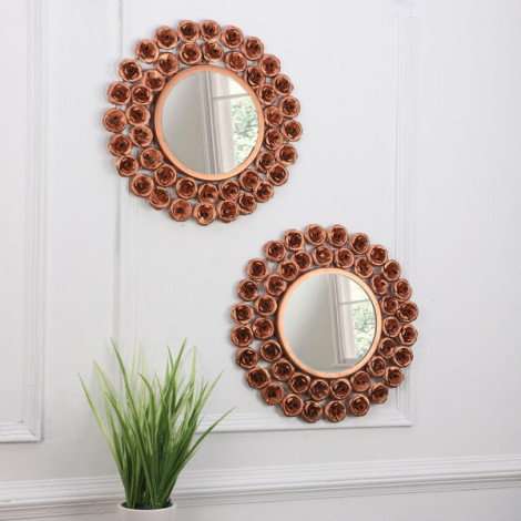 Copper Rose Mirror Set of 2