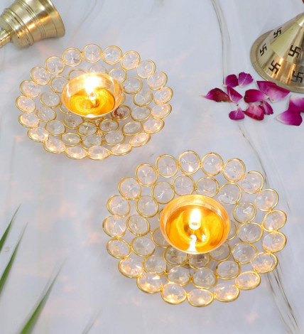 Crystal Brass Dia Set of 2