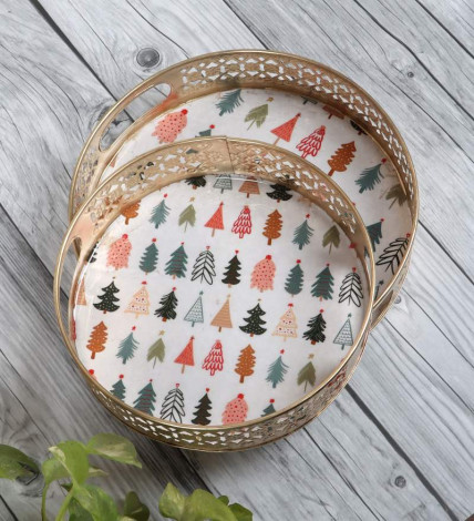 Christmas Gifts Metal Basket Set of 2
