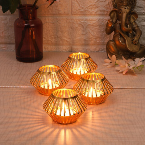 Small Plating Tealight Holder Set of 4