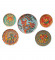 Fish & Bird Metal & Meena Wall Plates Set of 5