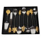Gold Leaf & Silver Steel Serving Set of 8