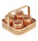 Gold Basket With 4 Metal Jars