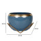 Apple Shape Metal Blue & Gold Planter Set of 2
