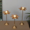 Small Double Hammered Flower Detachable Tealight Holder Set of 3