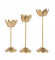 Gold Lotus Candle Holder Set of 3
