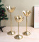 Gold Lotus Candle Holder Set of 3