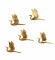 Flying Bird Aluminium Wall Decor Set of 5