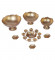 Gold Metal Taj Urli with Center Urli & Tealight Holder Set of 7 by Amaya Decors