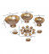Gold Metal Taj Urli with Center Urli & Tealight Holder Set of 7 by Amaya Decors