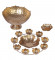 Gold Metal Taj Urli with Center Urli & Tealight Holder Set of 7 by Amaya Decors