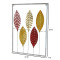 Red , Yellow & Gold Rectangular Leaves Wall Decor Set of 3