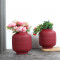 Maroon Textured Flower Pot Set of 2