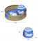 Blue & White Cow Round Basket With Jar Set of 3
