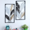 Rectangular Black, Gold, SIlver Leaves Wall Decor Set of 2