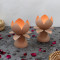 Biege Textured Lotus Tealight Holder Set of 2