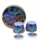 Green & Purple Peacock Round Basket With Jar Set of 3