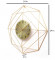 Hexagon Wire Wall CLock WIth Gold DIal