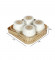 Gold & White Basket With Jar Set of 4