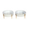 Round White & Gold Table Planter With Stand Set of 2