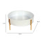 Round White & Gold Table Planter With Stand Set of 2