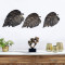 Black & Gold Etching Leaves Wal Decor Set of 3