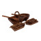 Boat Shape Mangowood Snacks Platter Set of 9
