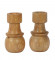 MangwoWood Round Base Candle Stand Set of 2