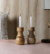 MangwoWood Round Base Candle Stand Set of 2