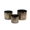 Black & Gold Dot Hammered Planter Set of 3