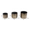 Black & Gold Dot Hammered Planter Set of 3