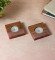 Pink Resin & Mangowood Tealight Holder Set of 2