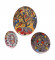 Elephant & Fish  Metal & Meena Wall Plates Set of 3