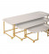 White & Gold Rectangualer Step Platter Set of 3