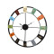 Round Numbers Multicolor Wall Clock