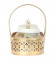 Bird Print Metal Jar With basket Set of 2