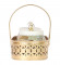 Bird Print Metal Jar With basket Set of 2