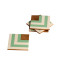 Resin Green & White Stripes Coaster Set of 4