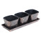 Copper & Black Metal Table Planters with Tray Set of 4 by Amaya Decors
