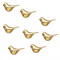 Gold Small Alumininium Bird Set of 8